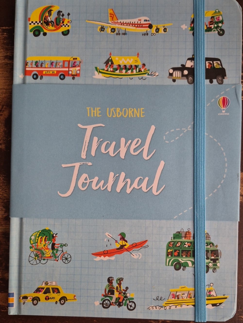 Usborne Light Blue Travel Journal with Illustrated Vehicles